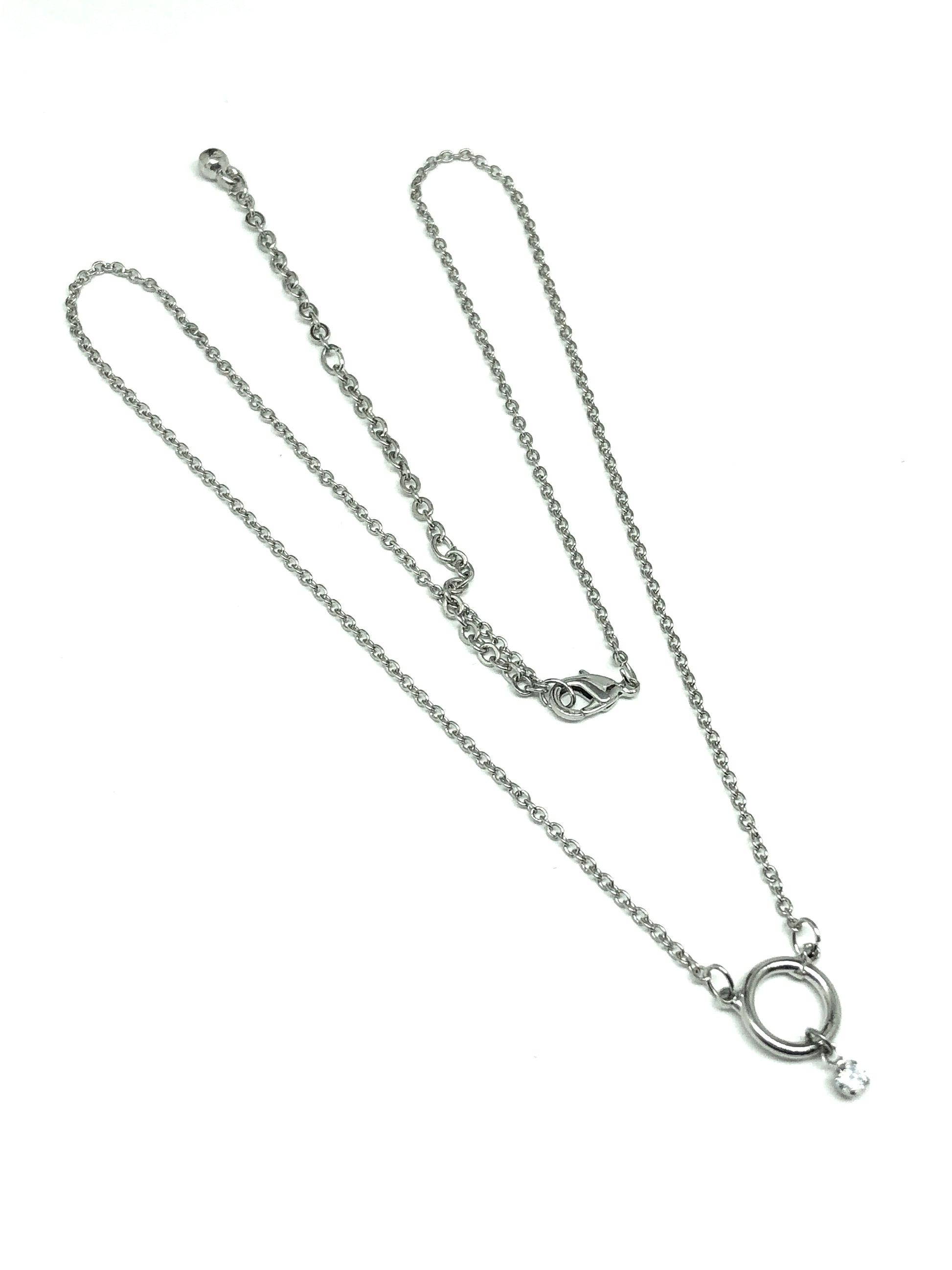 Minimalist Style Station Circle Design Silver Pendant Necklace