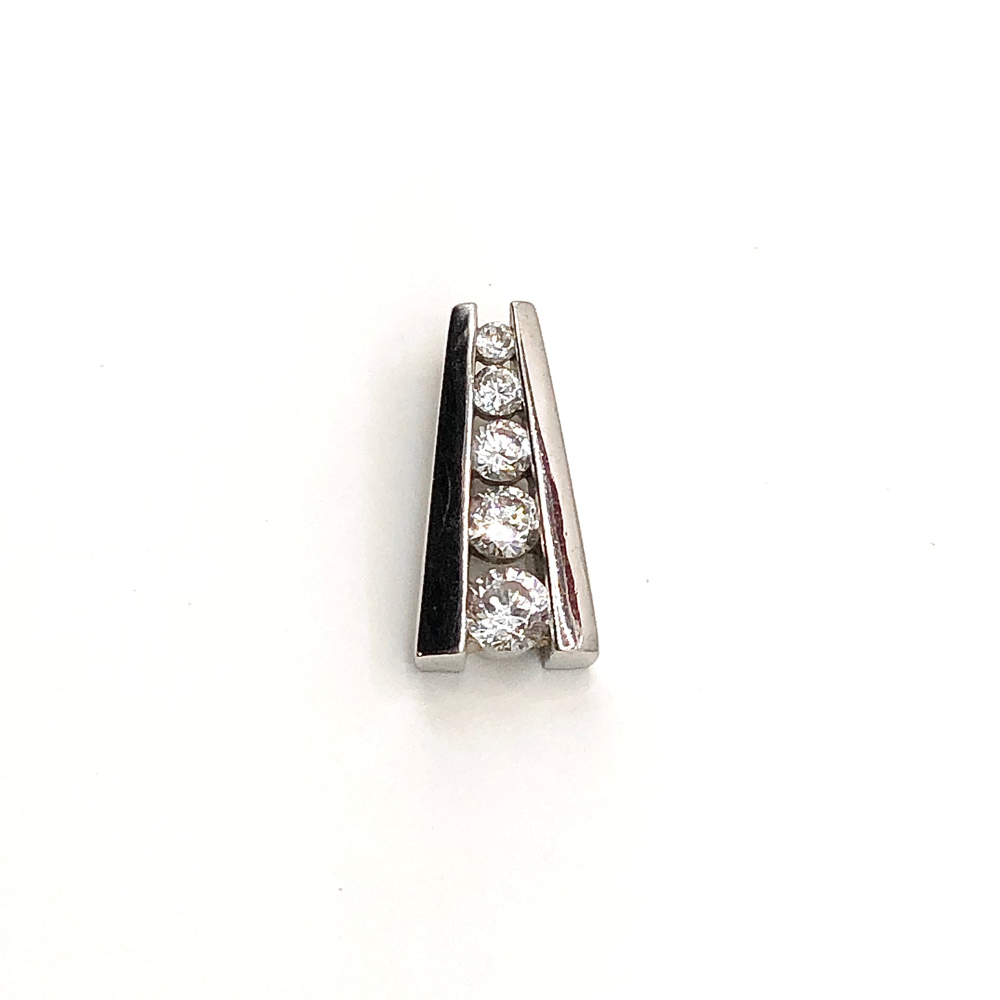 Journey Pendant Sterling Silver Sparkly Cubic Zirconia Stone Pendant