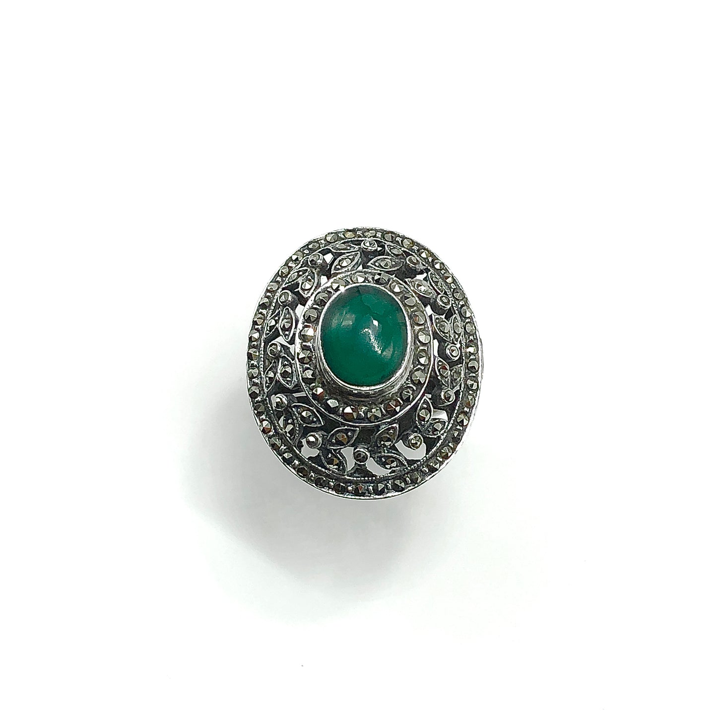Victorian Cocktail Party Style Sterling Silver Ring