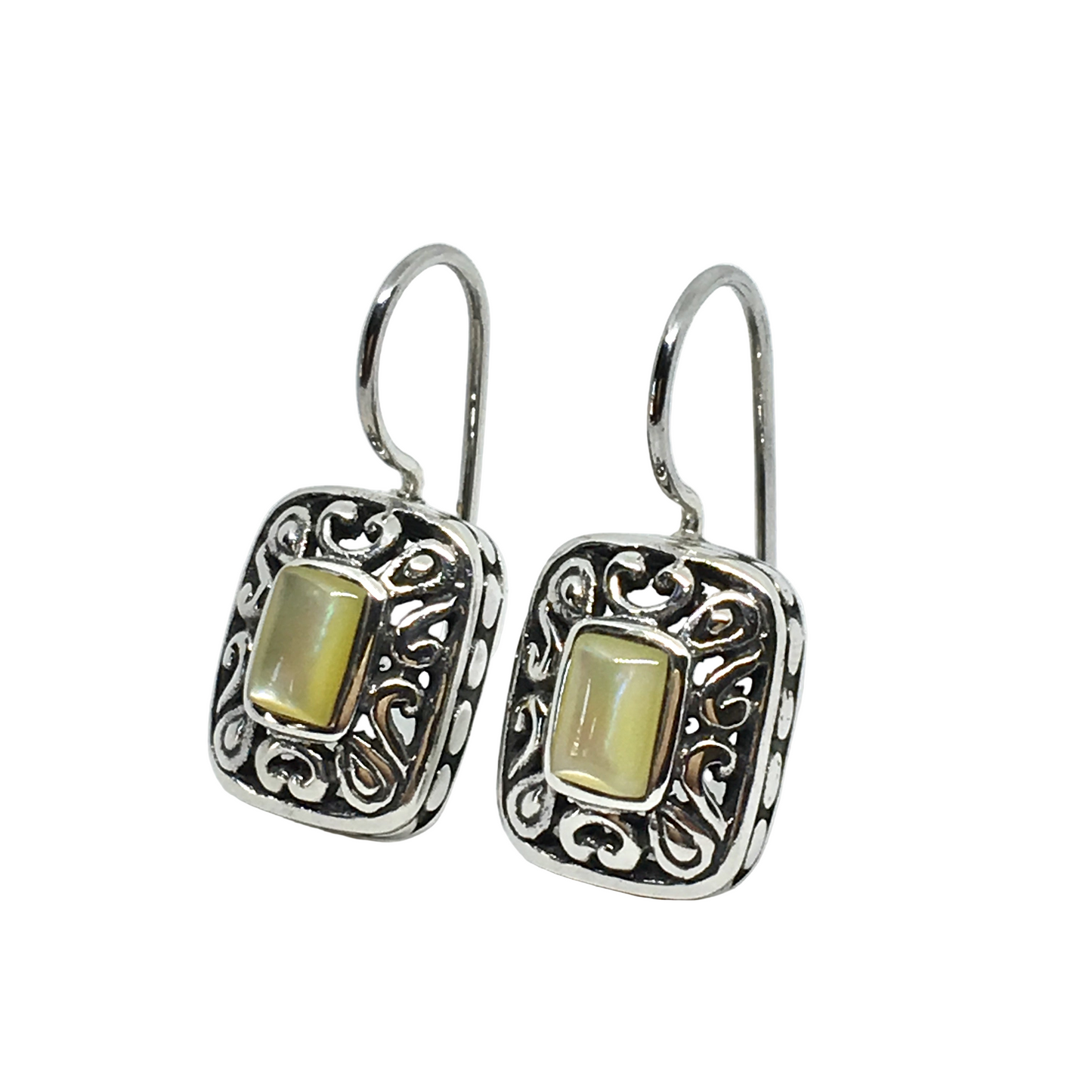 Sterling Silver Pearl Earrings - Latch back Style Drop Earrings