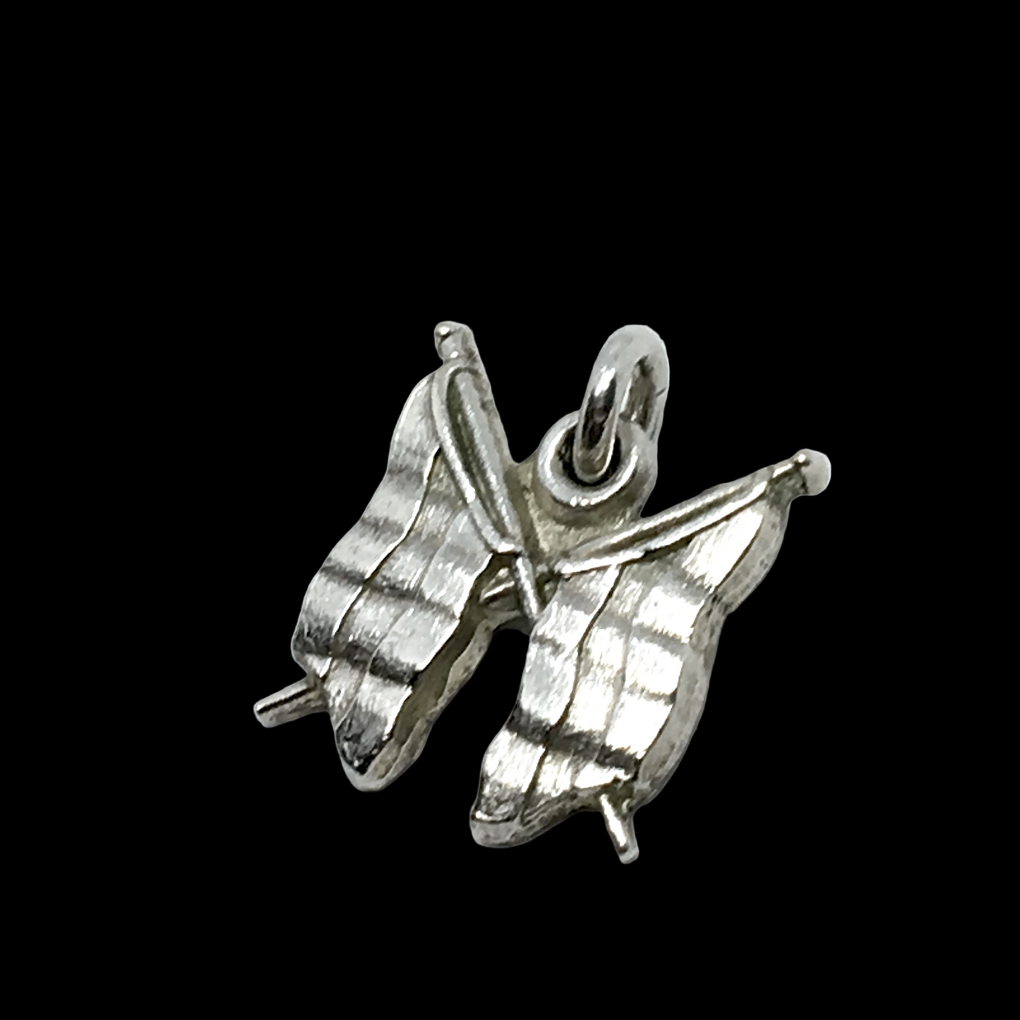 Vintage Horizontal Triband Flag Design Sterling Silver Charm