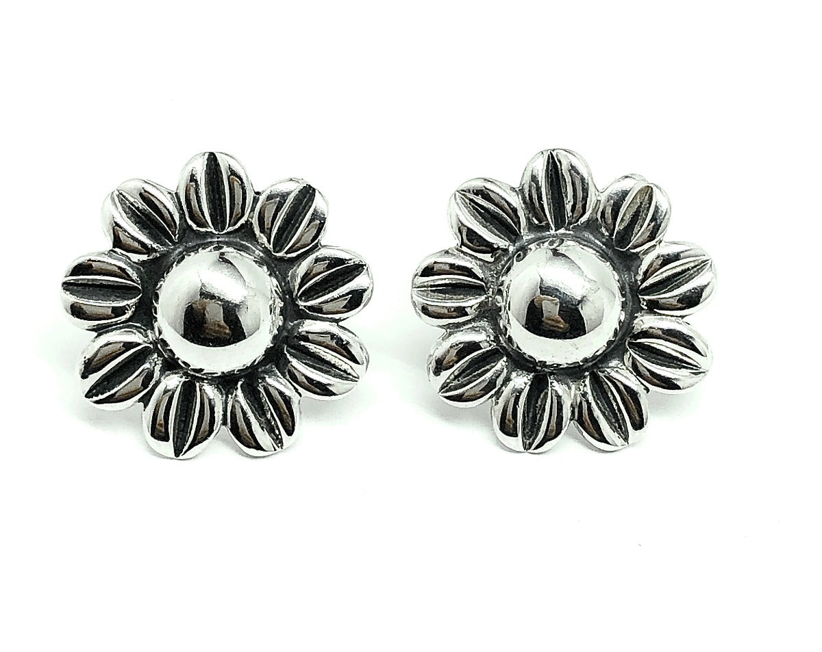 Big Stud Earrings, Womens Stunning Vintage Bold Bead Ball Sunflower Design  Dome Earrings - Estate Jewelry – Blingschlingers Jewelry