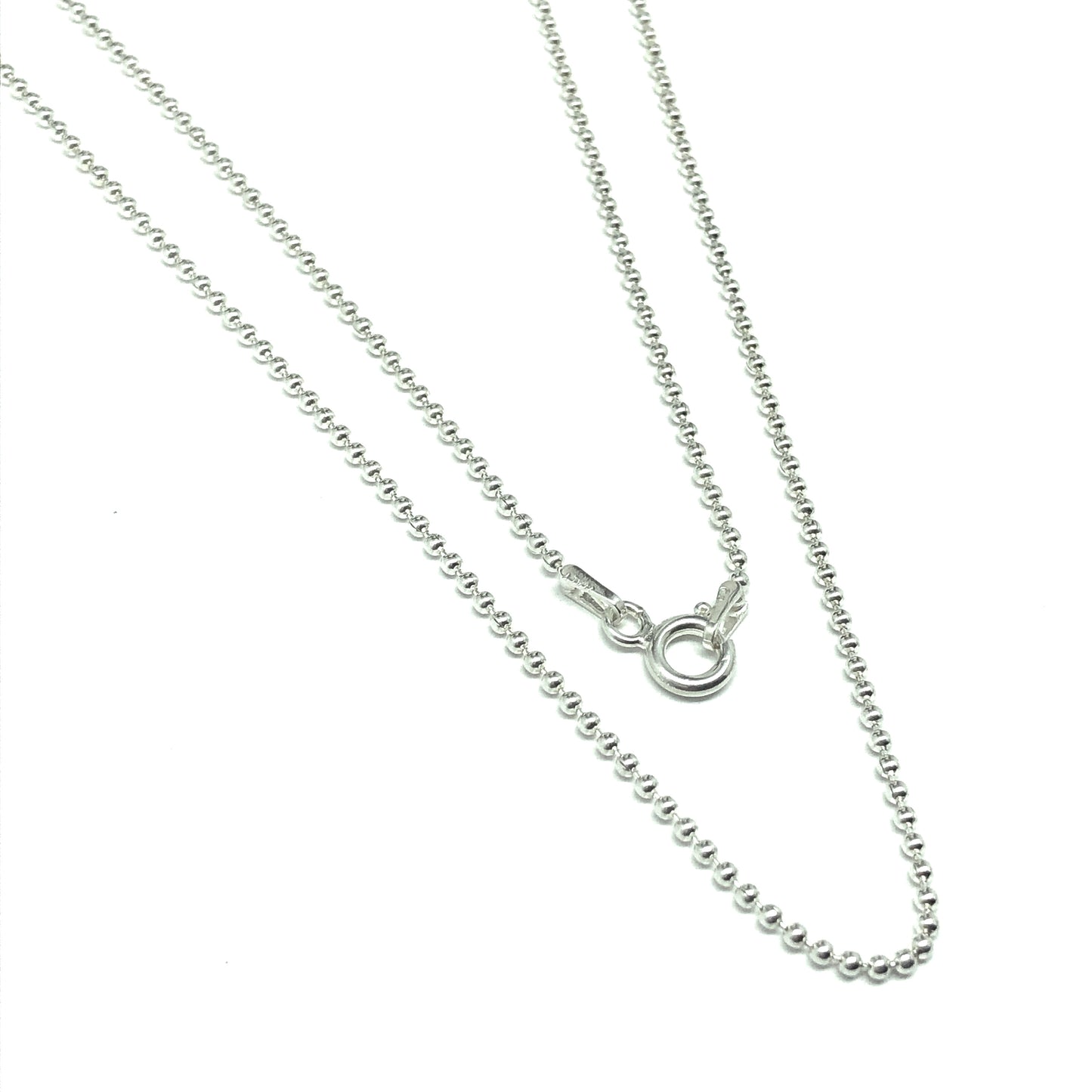Necklace - Womens 20" Sterling Silver 1.57 mm Bead Ball Chain Necklace
