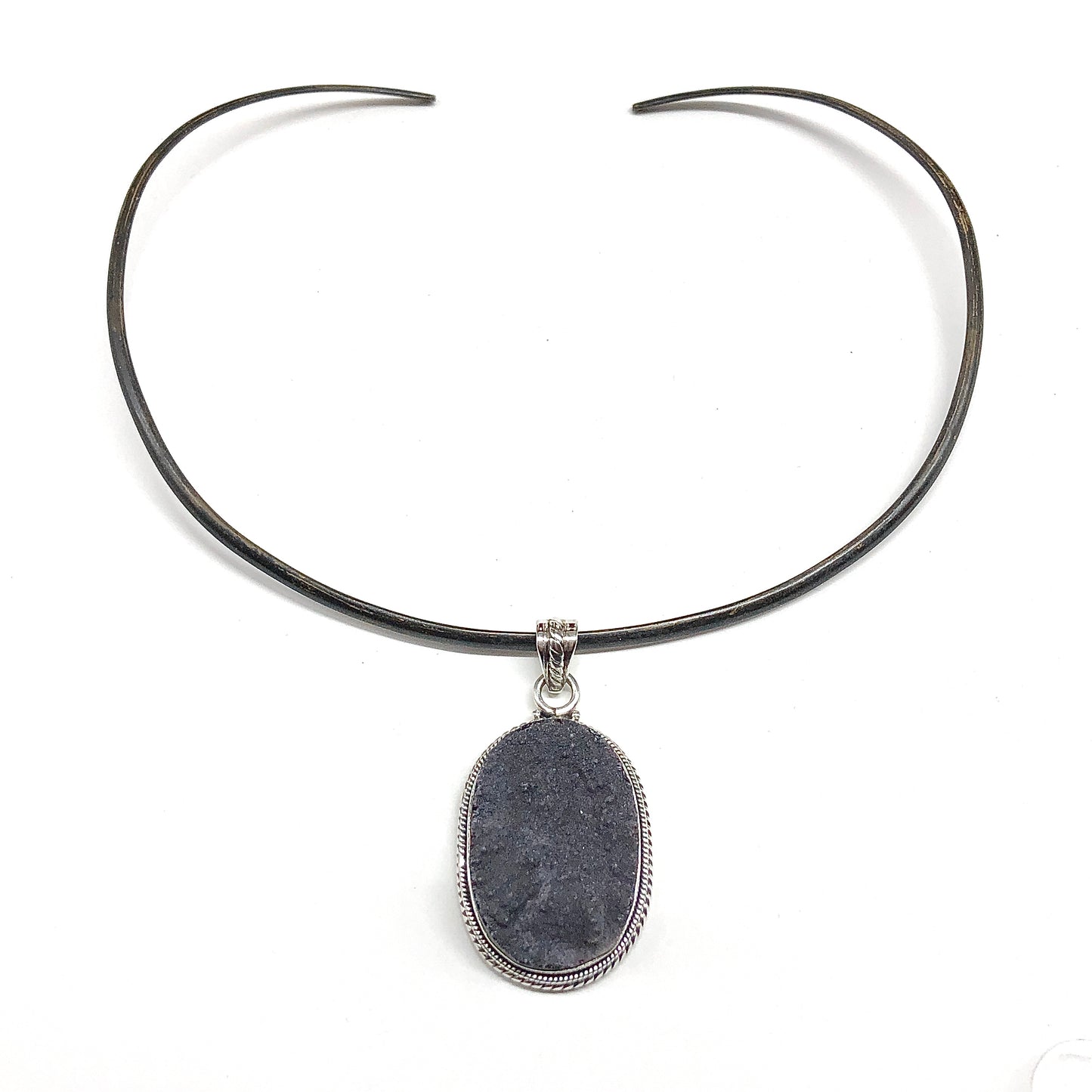 Druzy Crystal Sterling Silver Pendant
