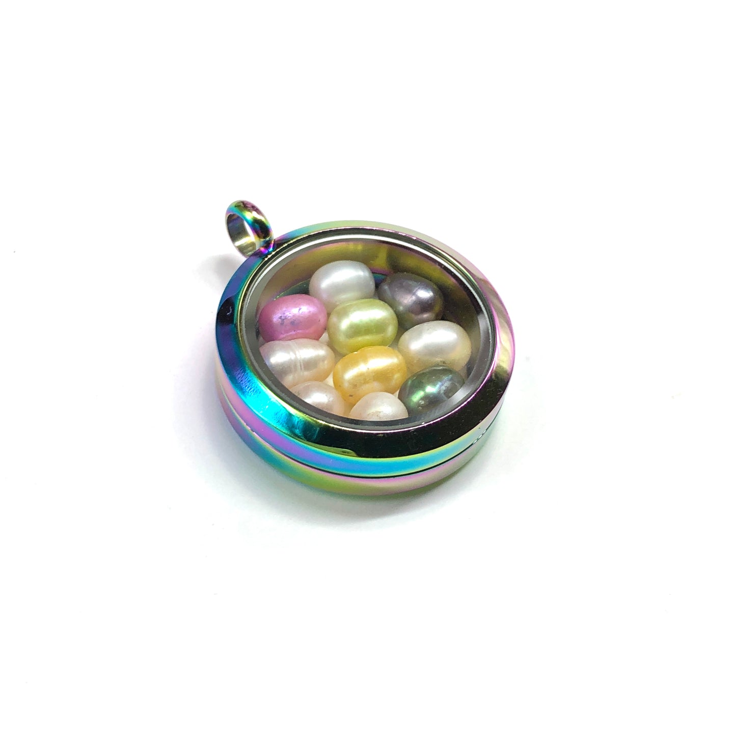 Floating Pendant, Multicolor Pearl Pendant