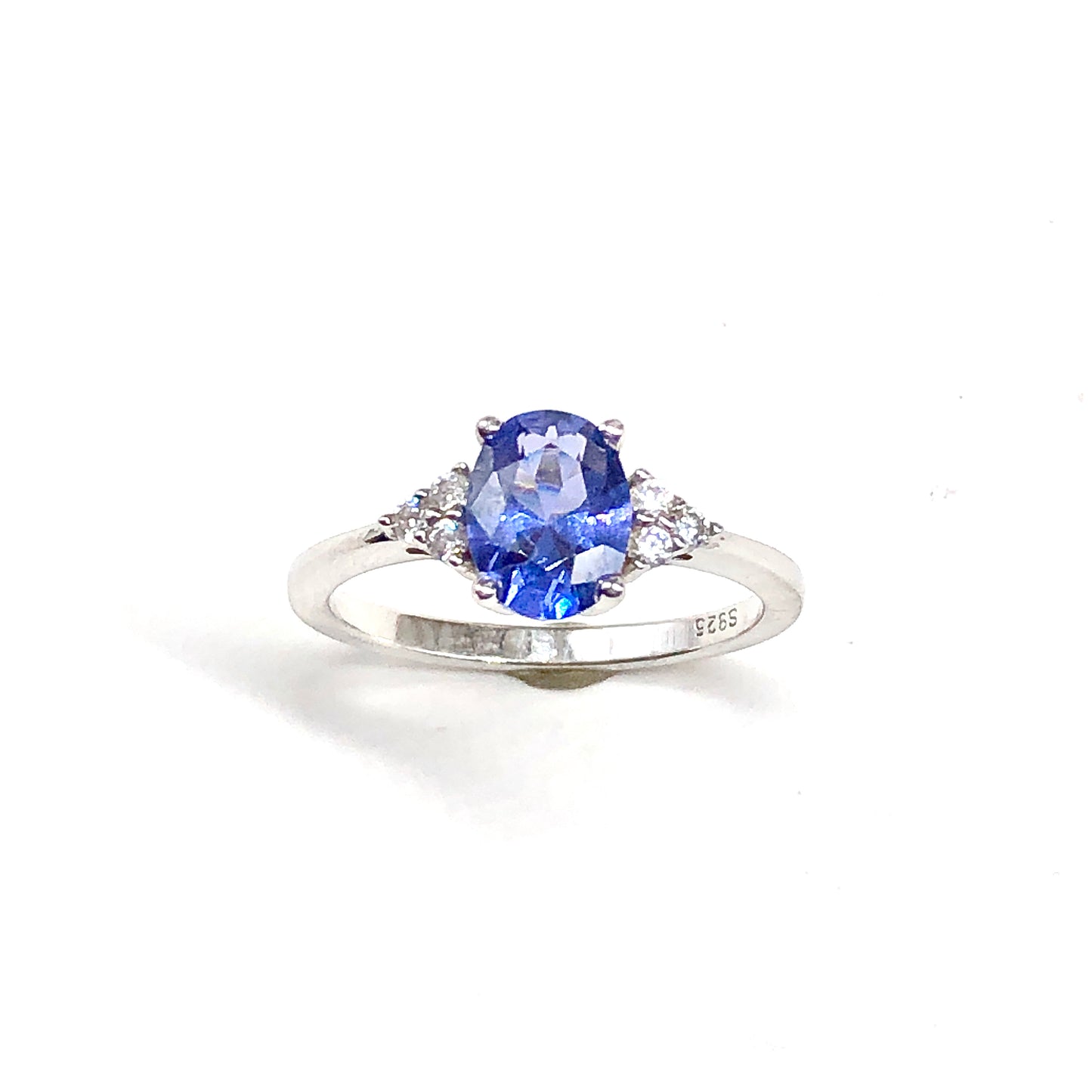 sz7 Tanzanite Blue Sterling Silver Gemstone Ring