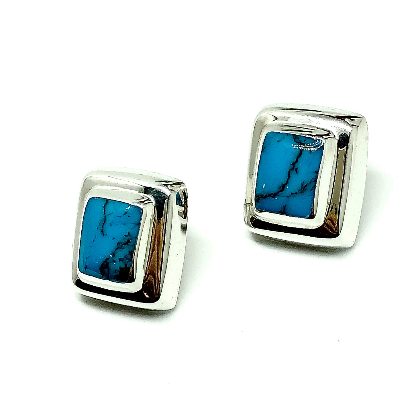 Earrings - Womens used Sterling Silver Bold Geometric Drop Earrings | Blingschlingers USA
