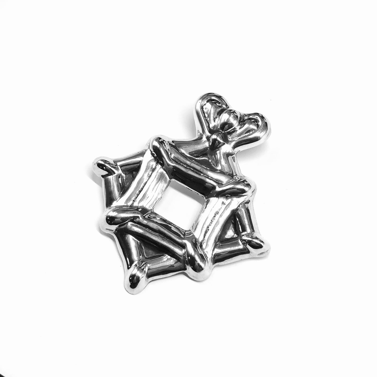 Big 925 Sterling Silver Pendant for Women - Vintage Jewelry, Bold Edgy Design, Unique Gift