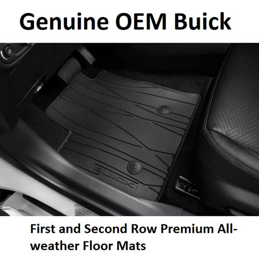 OEM Buick Encore First and Second Row Premium All-weather Floor Mats - in Ebony Part 42664379