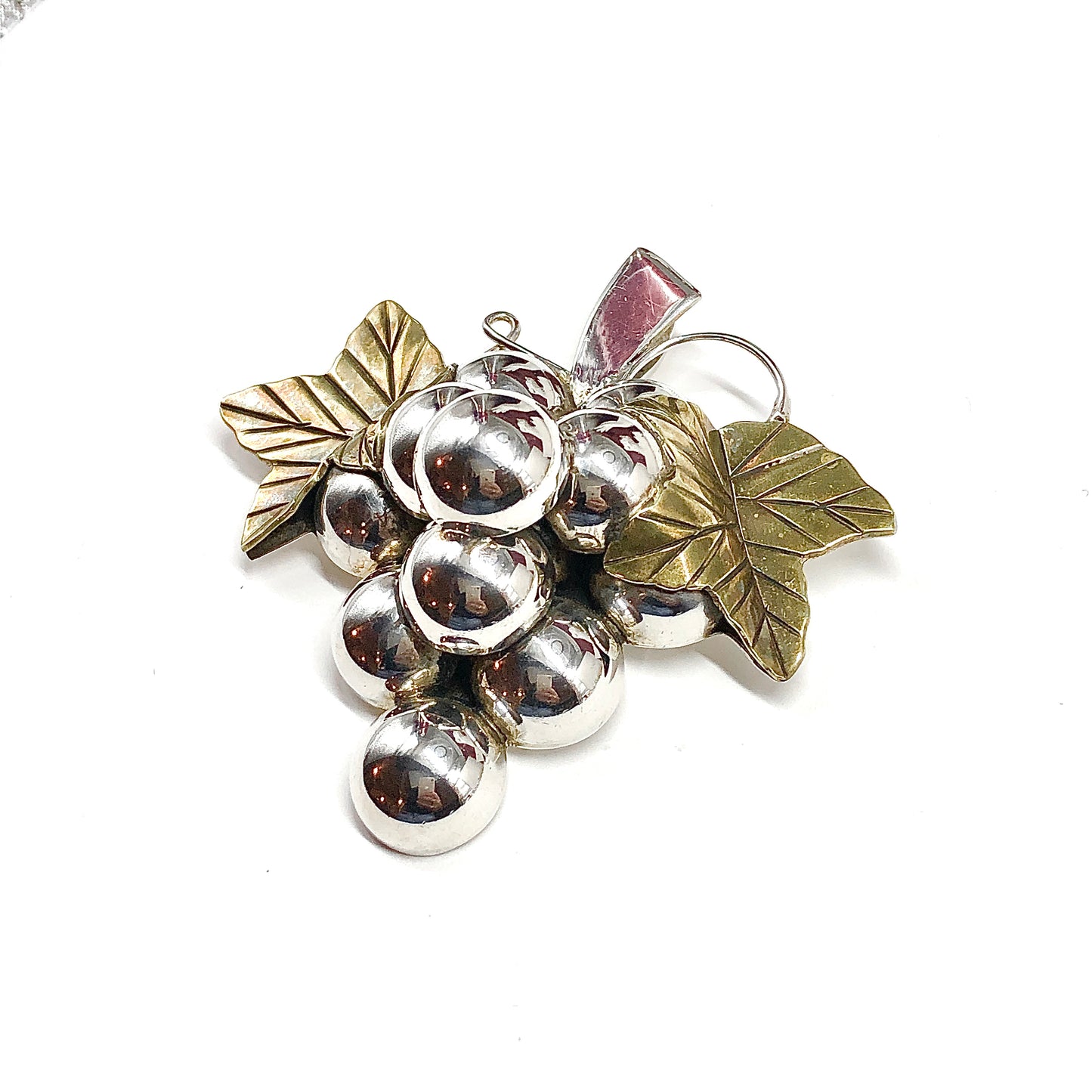 Vintage Rustic Grape Vine Sterling Silver Convertible Brooch to Pendant