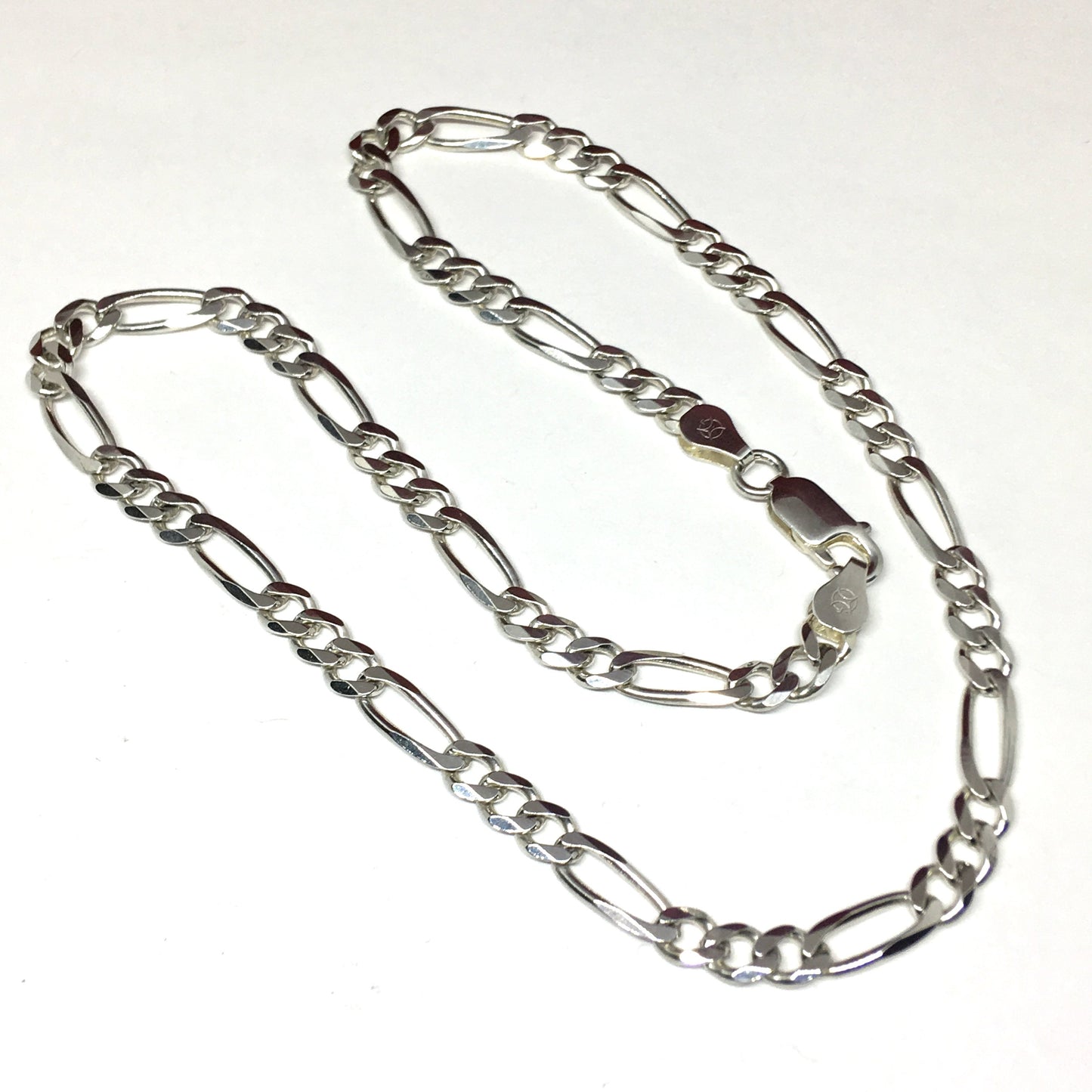 Silver Chain Necklace - 16" Sterling Silver 5mm Figaro Chain Necklace