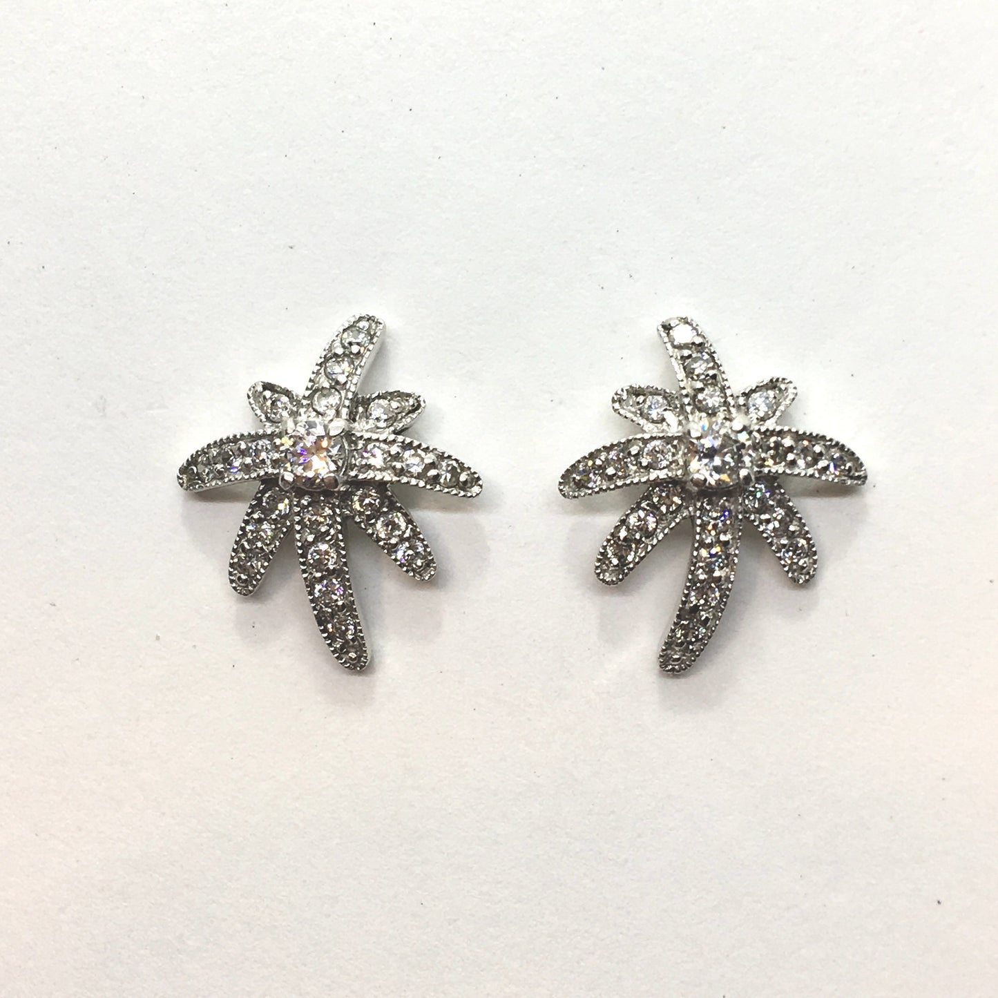 Earrings - Attractive Starburst Design Sterling Silver Earrings