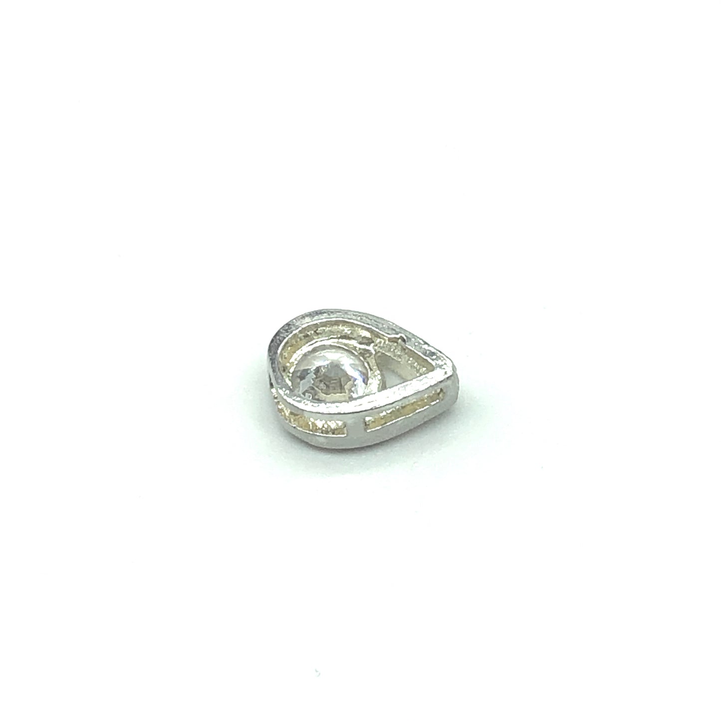Dainty Shimmery Cz Teardrop Sterling Silver Pendant
