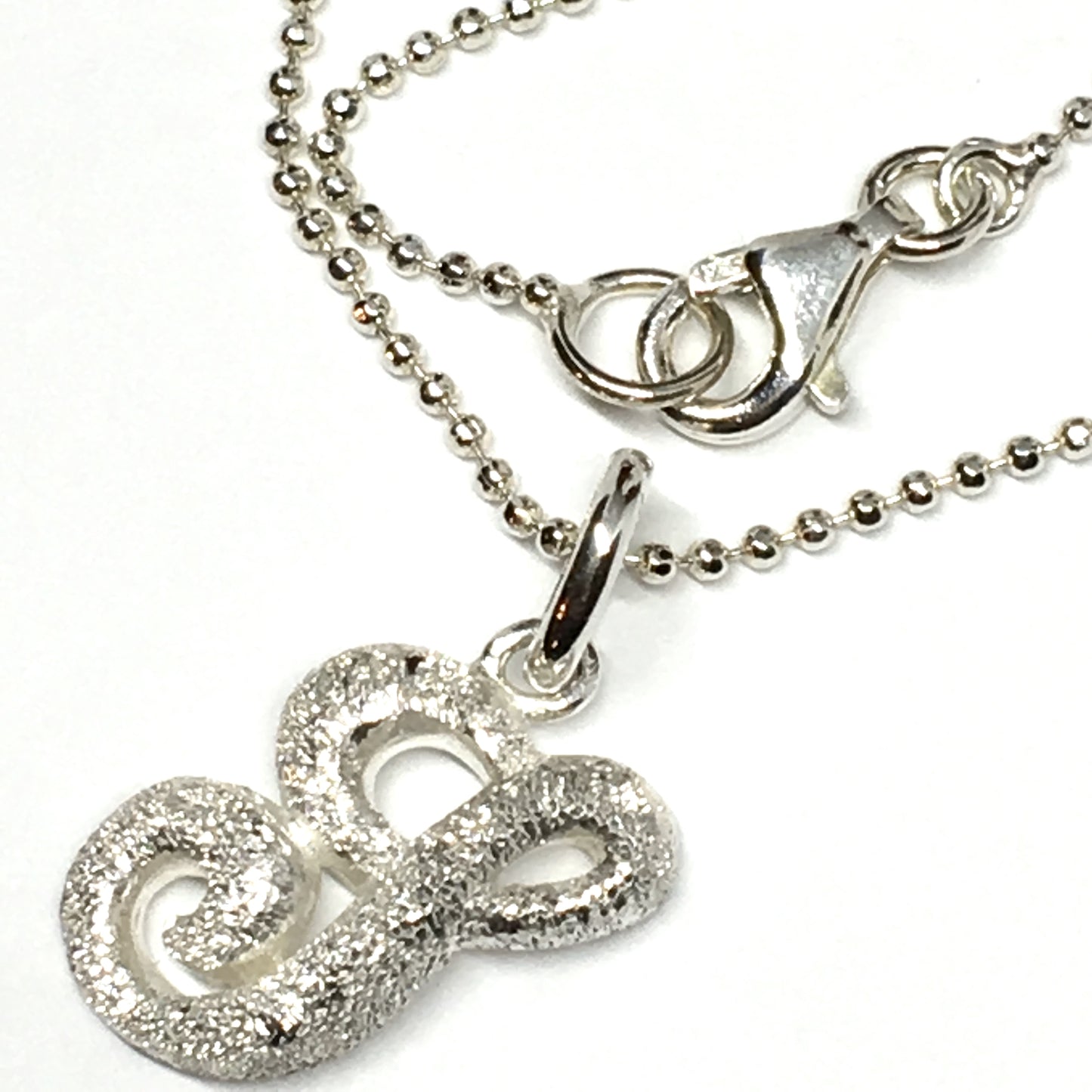 Necklace Sterling Silver 16" Shimmery Design Initial Letter G Charm Necklace