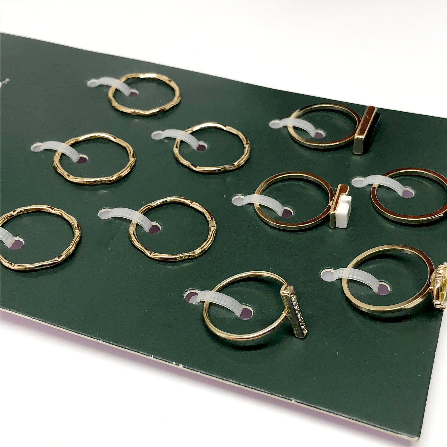Affordable Fashion Jewelry | 10 Assorted Gold & Crystal Slim Stacking Band Ring