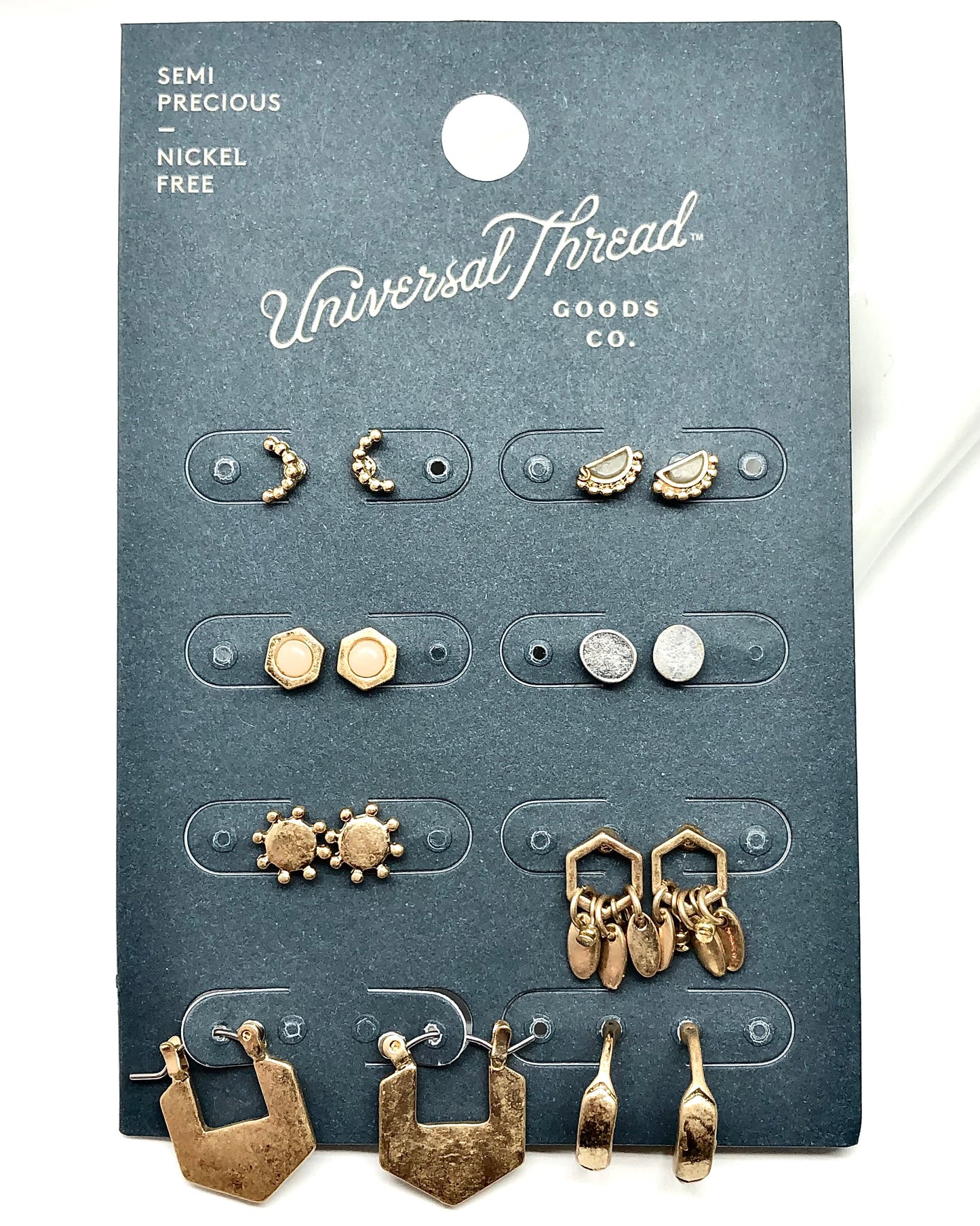 Fashion Jewelry | 8prs Assorted Stylish Bronze Silver Small Hoop & Stud Earrings