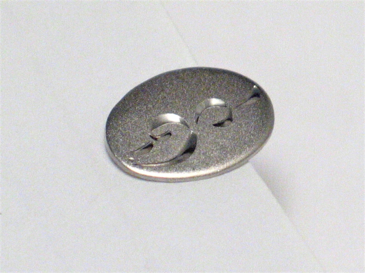 Used Jewelry Tie Tack | Mens 13.6 mm Sterling Silver Diamond Cut Satin Finished Oval Tie Tack