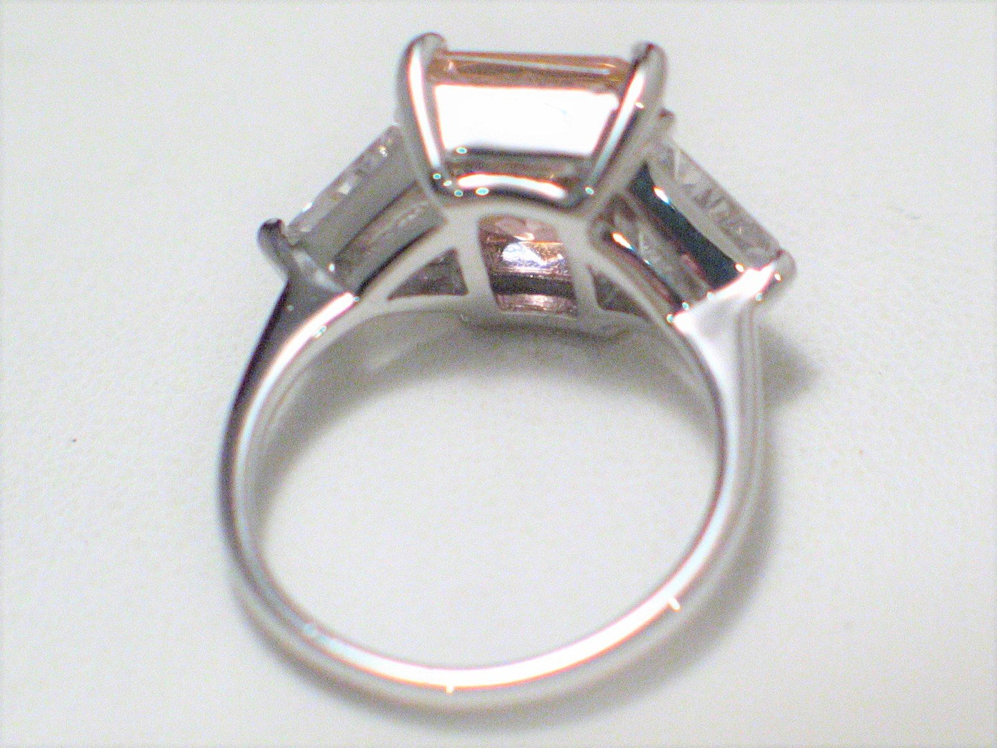 Ring Womens | Secondhand Sterling Silver Sparkly Princess Pink Cz Stone Ring