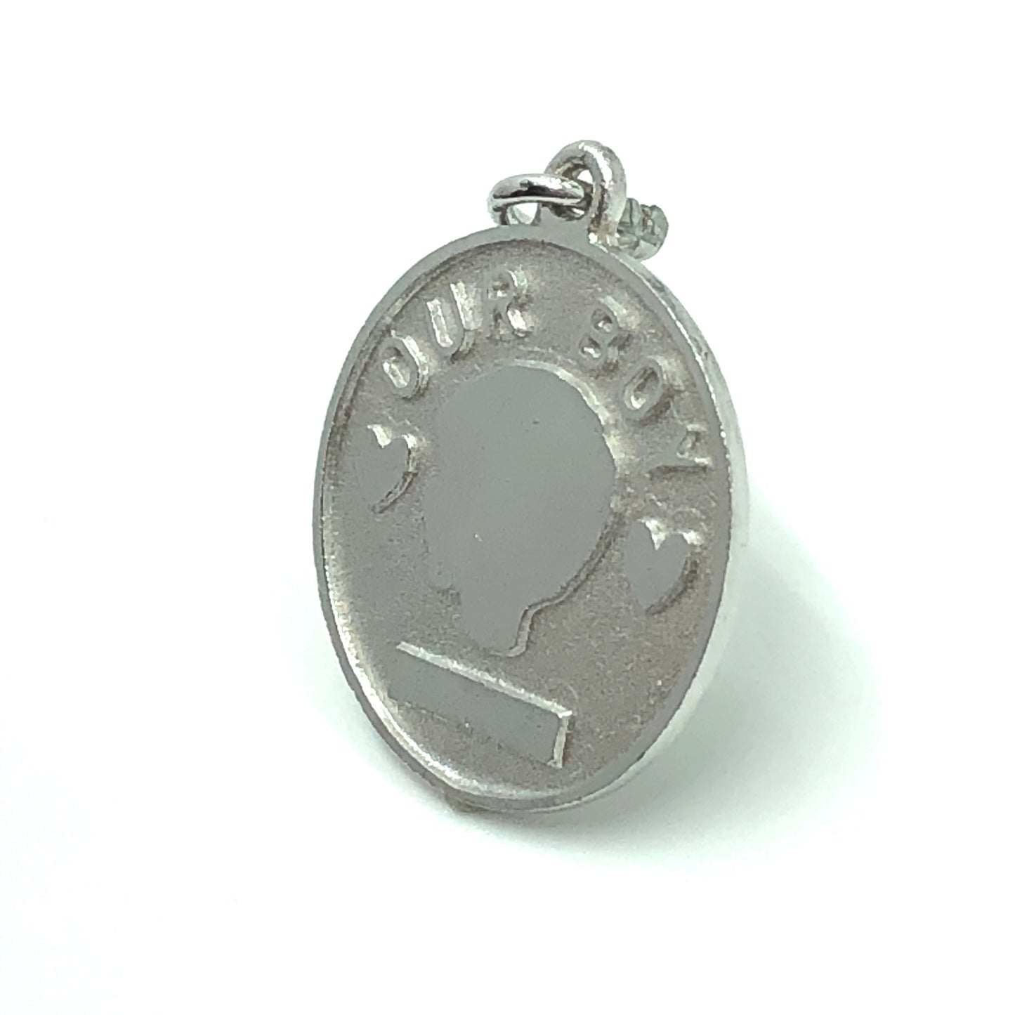 Vintage Jewelry | Engraveable Sterling Silver OUR BOY Charm Pendant / Pet Id Tag Idea!