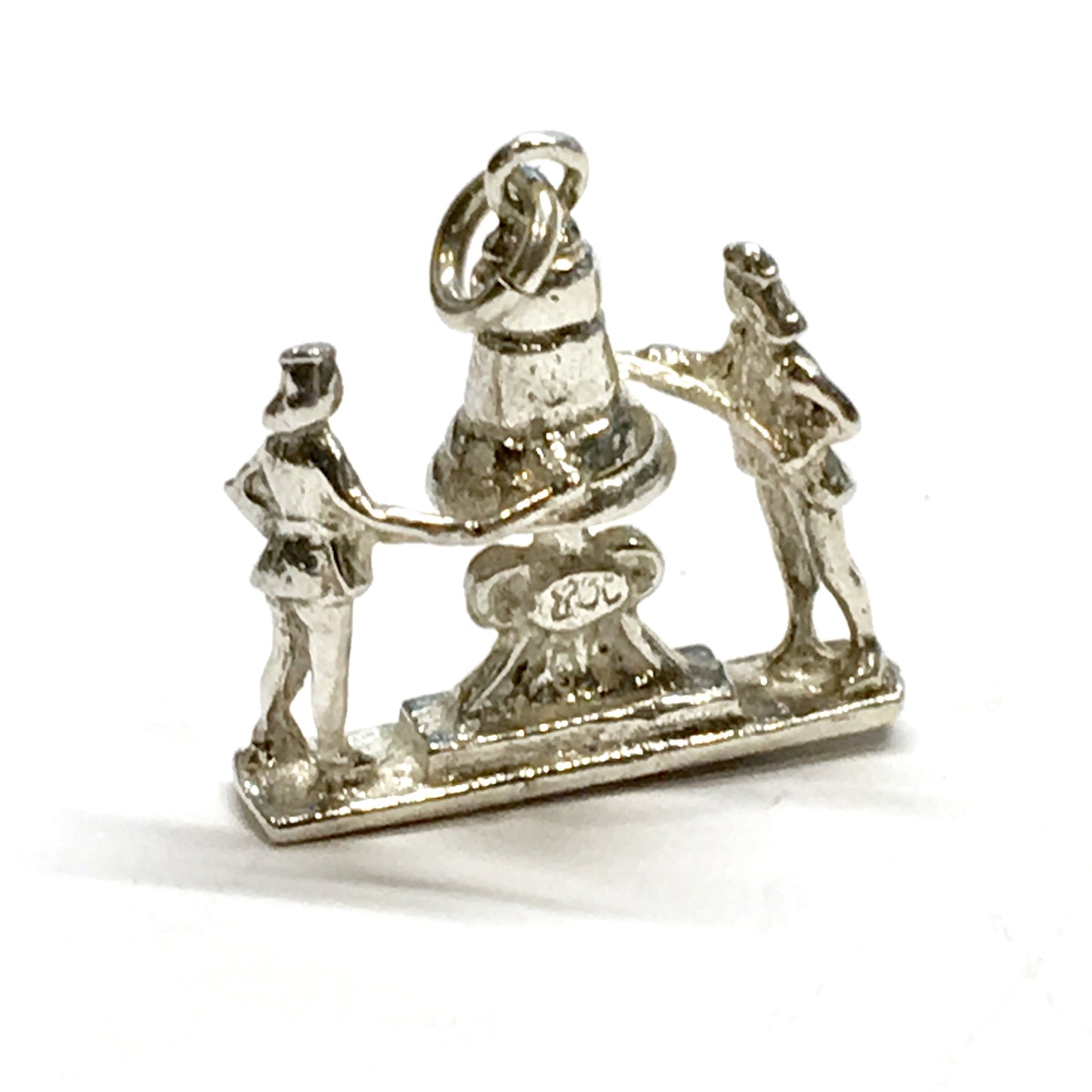 Estate Jewelry > 3D Charm | Unisex Sterling Silver Torre dell'Orologio Italy Clock Tower Bell Charm