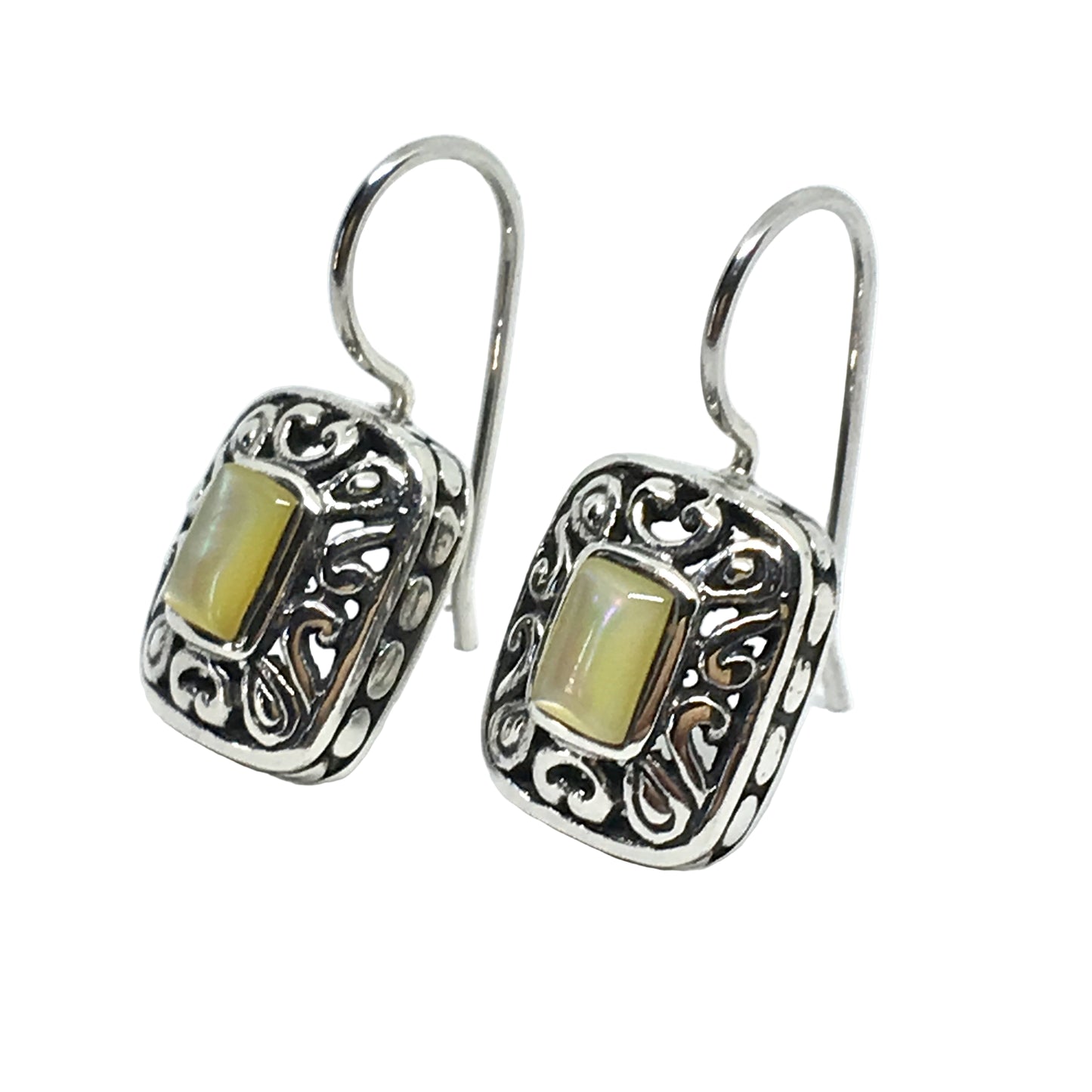Earrings - Fancy Scrolling Filigree Sterling Silver Drop Earrings - Entire Website Shockingly Low Prices!