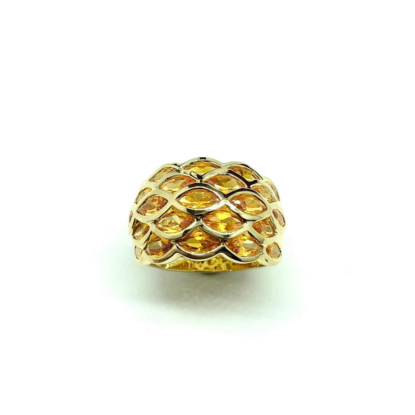 Sterling Silver Ring Womens sz9 Citrine Gemstone Gold Ring