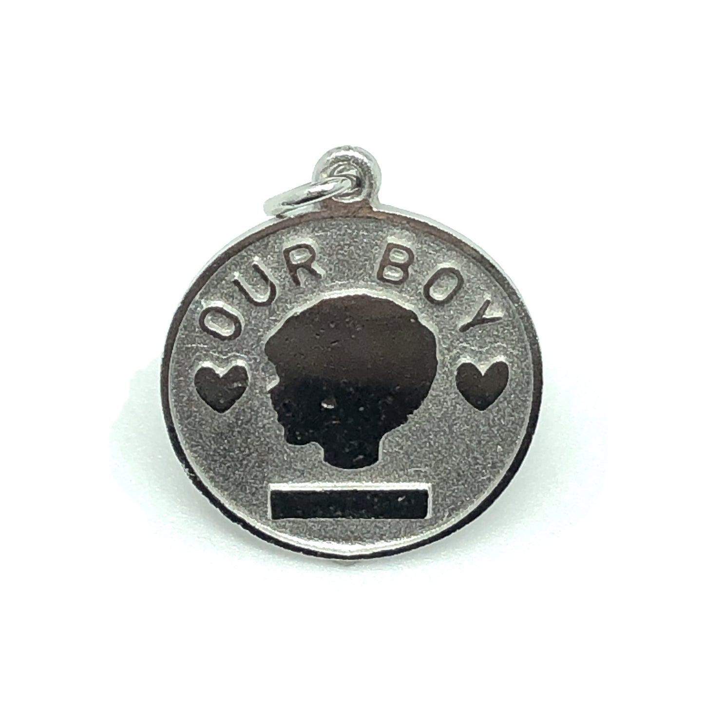 Vintage Jewelry | Engraveable Sterling Silver OUR BOY Charm Pendant / Pet Id Tag Idea!