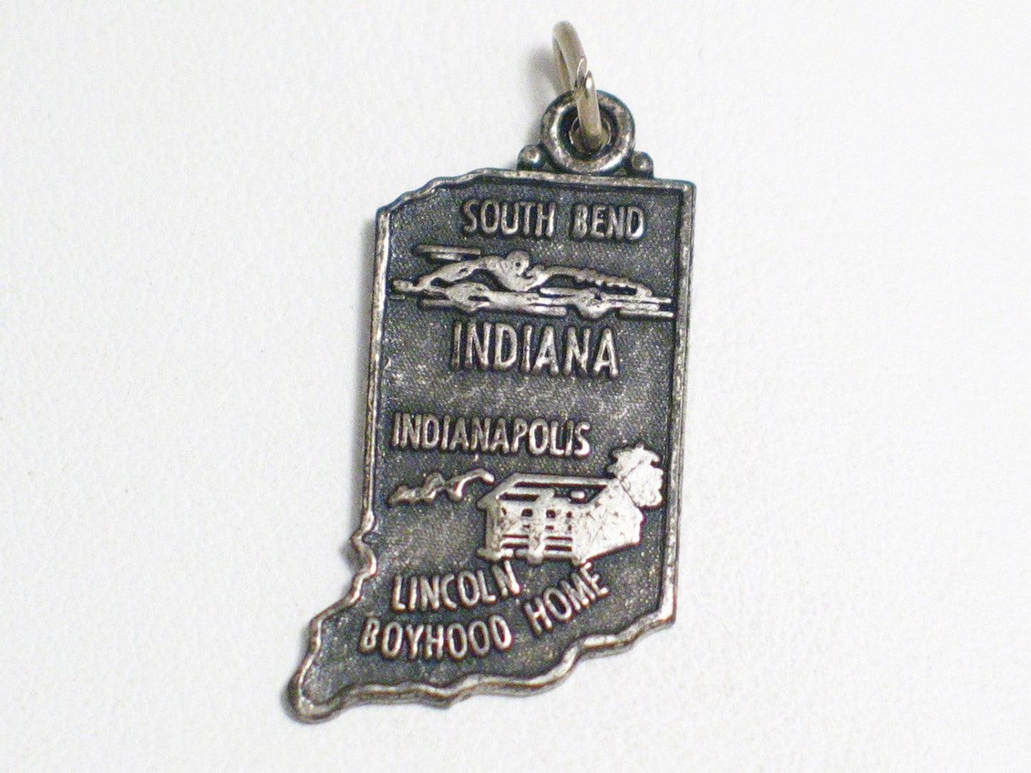 Jewelry - Indiana State Charm, Vintage South Bend Indianapolis Vintage Sterling Silver Travel Charm
