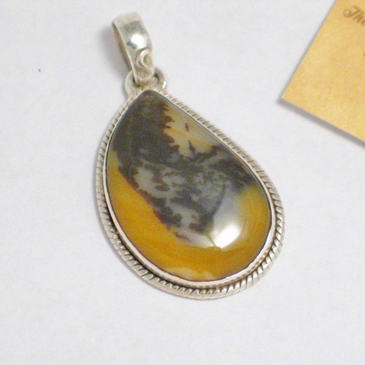 Pendant | Sterling Silver Vivid Calico Stone Teardrop Pendant