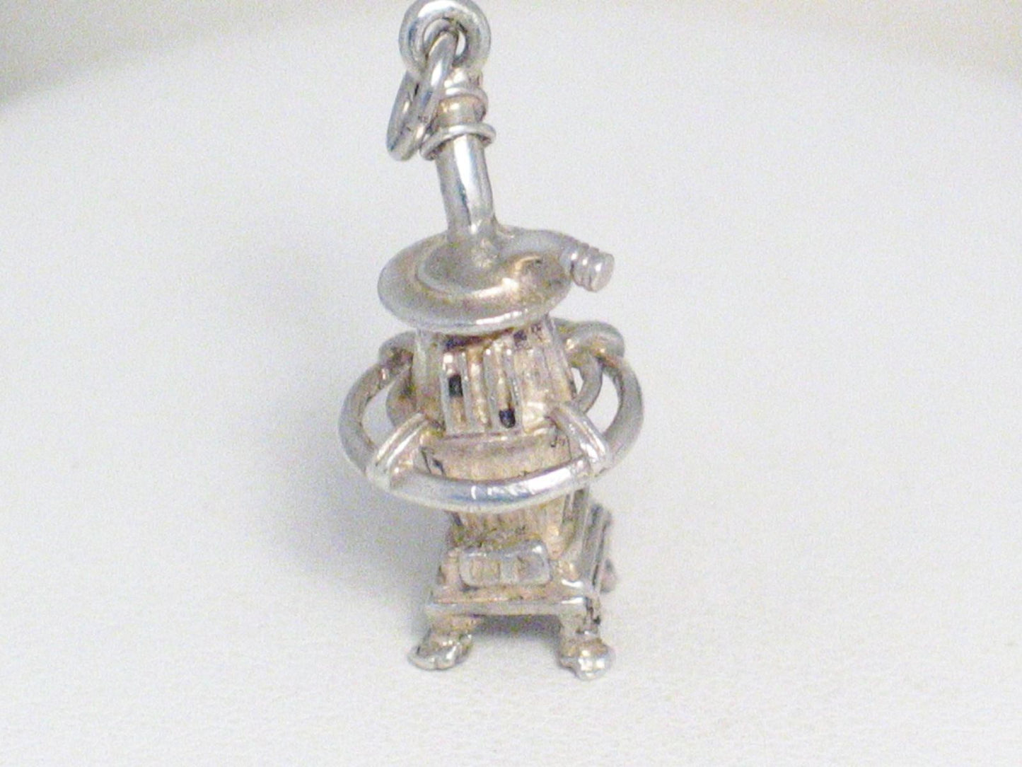 3D Charms | Backwoods Sterling Silver 3D Potbelly Stove Charm Pendant | Estate Jewelry Online
