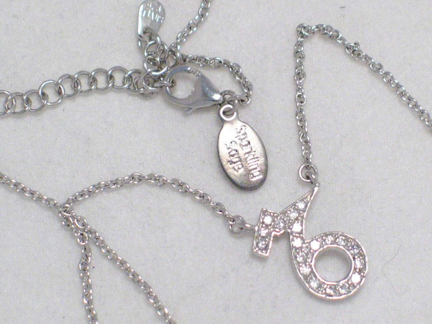 Sterling Silver Necklace, Dainty M6 Bmw Letter Symbol Station Style Thin Chain Necklace