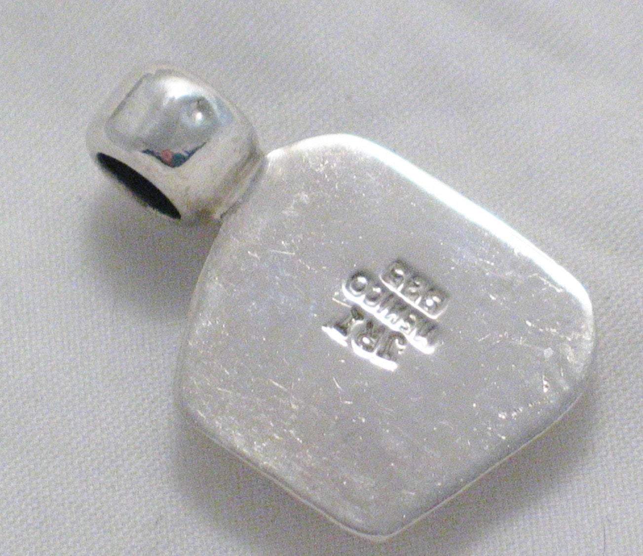 Silver Pendants | Sterling Silver Geometric Design Rainbow Abalone Pendant | Discount Estate Jewelry