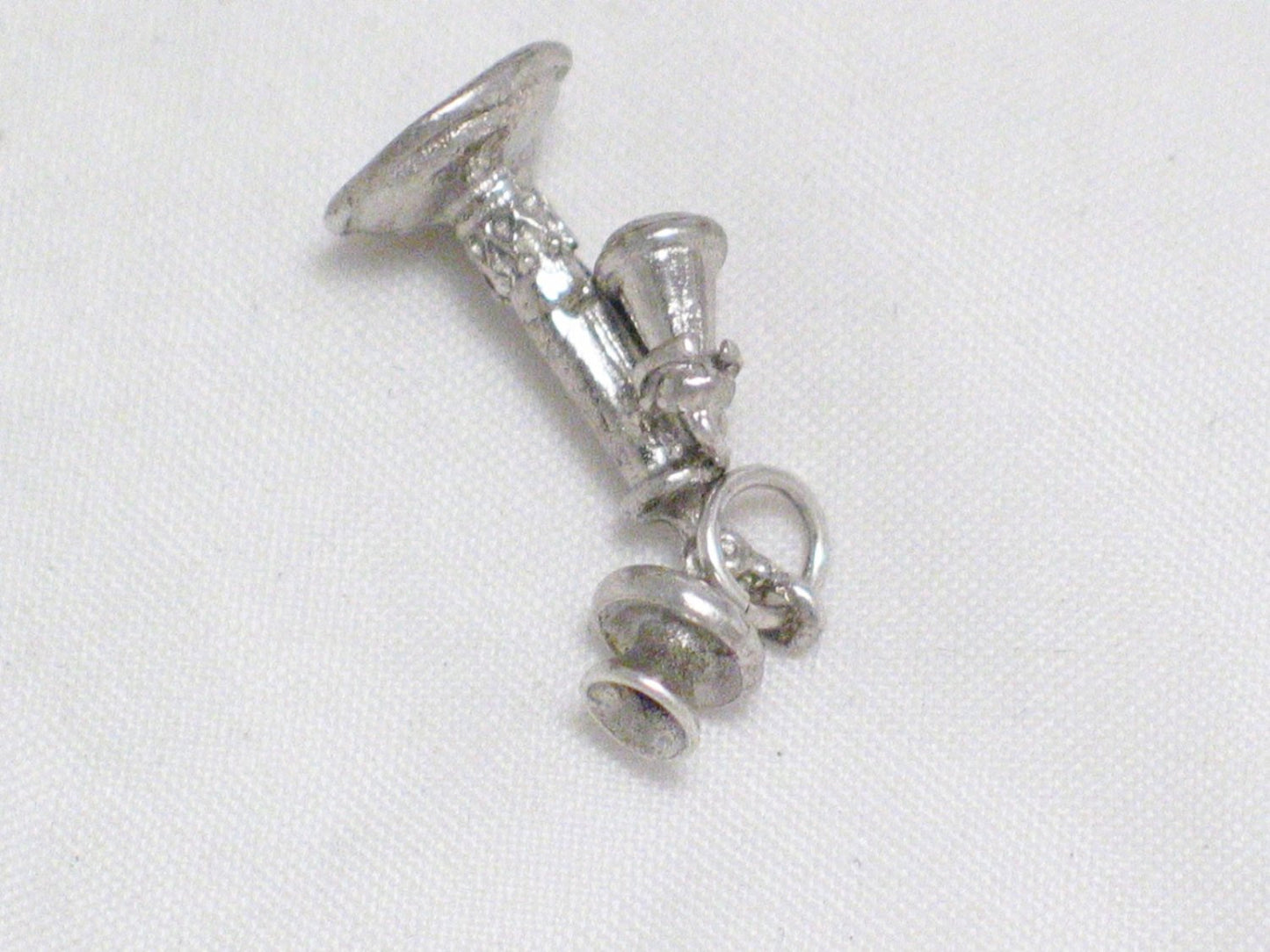 sterling silver 3D phone charm telephone pendant old fashioned vintage stick chatty cathy theme - Blingschlingers Jewelry