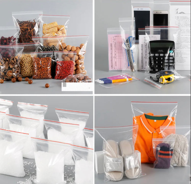 100 Zip lock Bags Reclosable Clear Poly Bag Plastic Baggies Small Jewelry  Shipping Bags