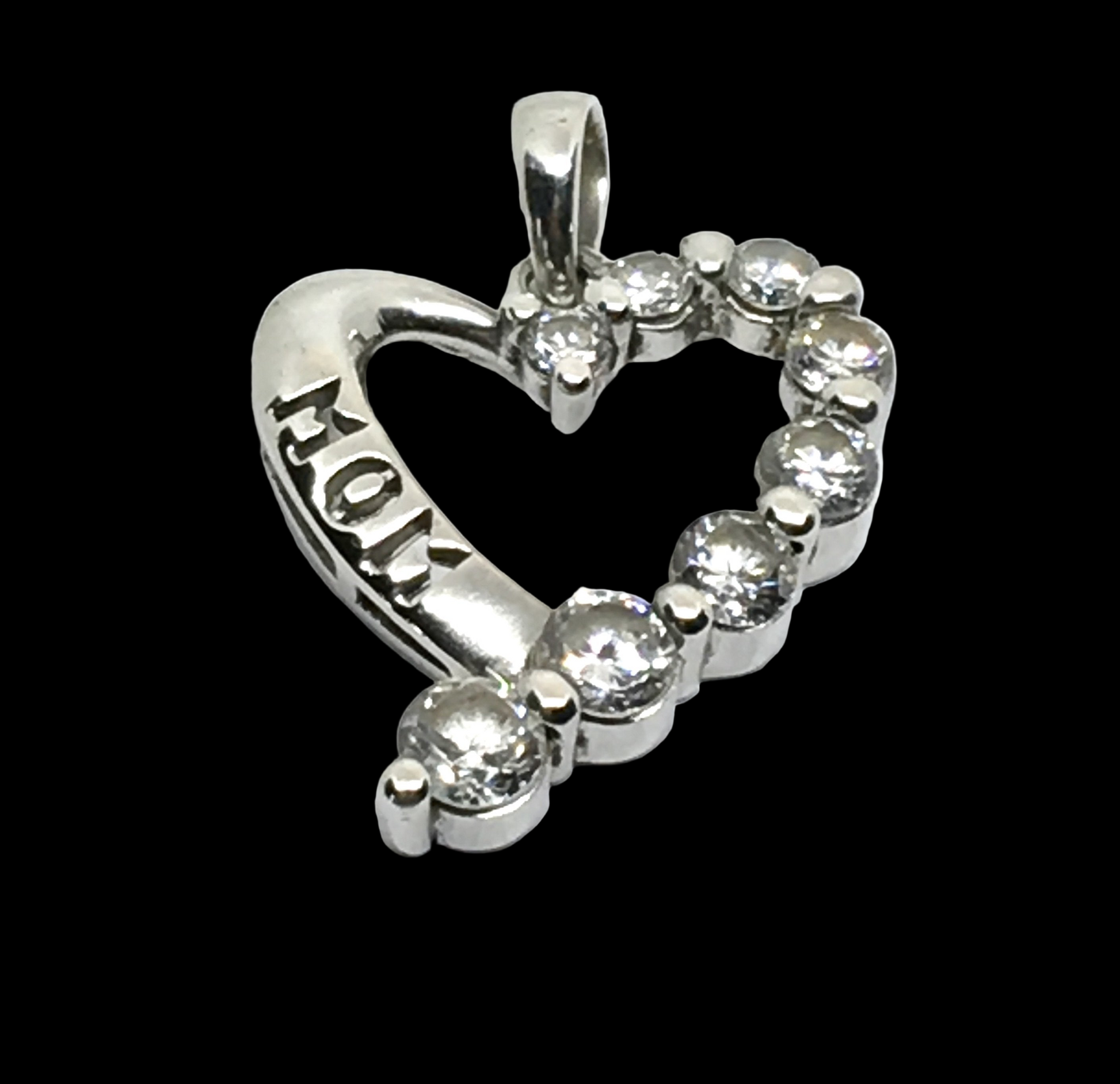 Sterling Silver Heart Pendant, Affordable Preowned Gift For Mom 925 Silver Pendant