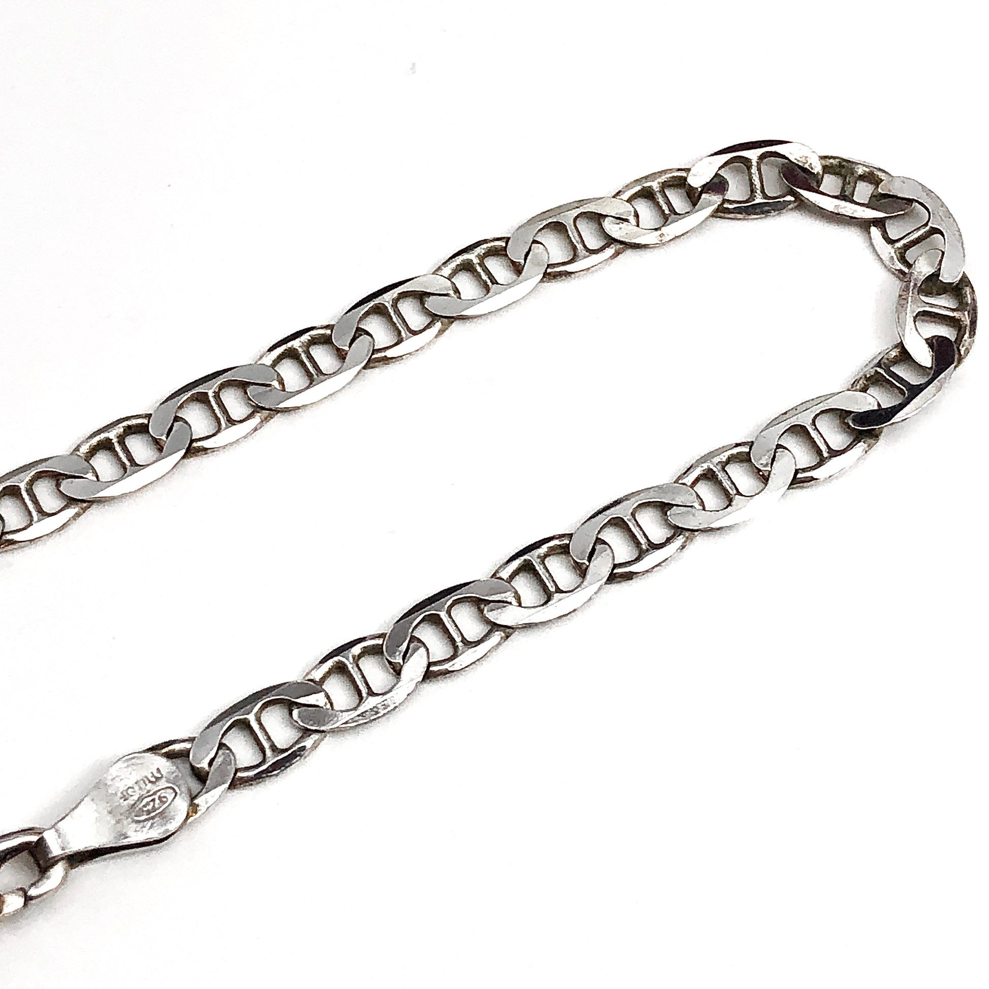 10" Mans Womans 925 Sterling Silver Anchor Chain Bracelet