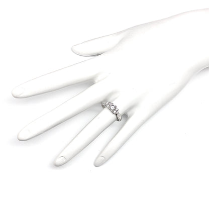 Estate Jewelry | Womens 10k White Gold Diamond Alternative Ring sz7