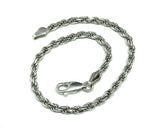 Bracelet - Mens Womens used 7.25 in Sterling Silver Rope Chain Bracelet