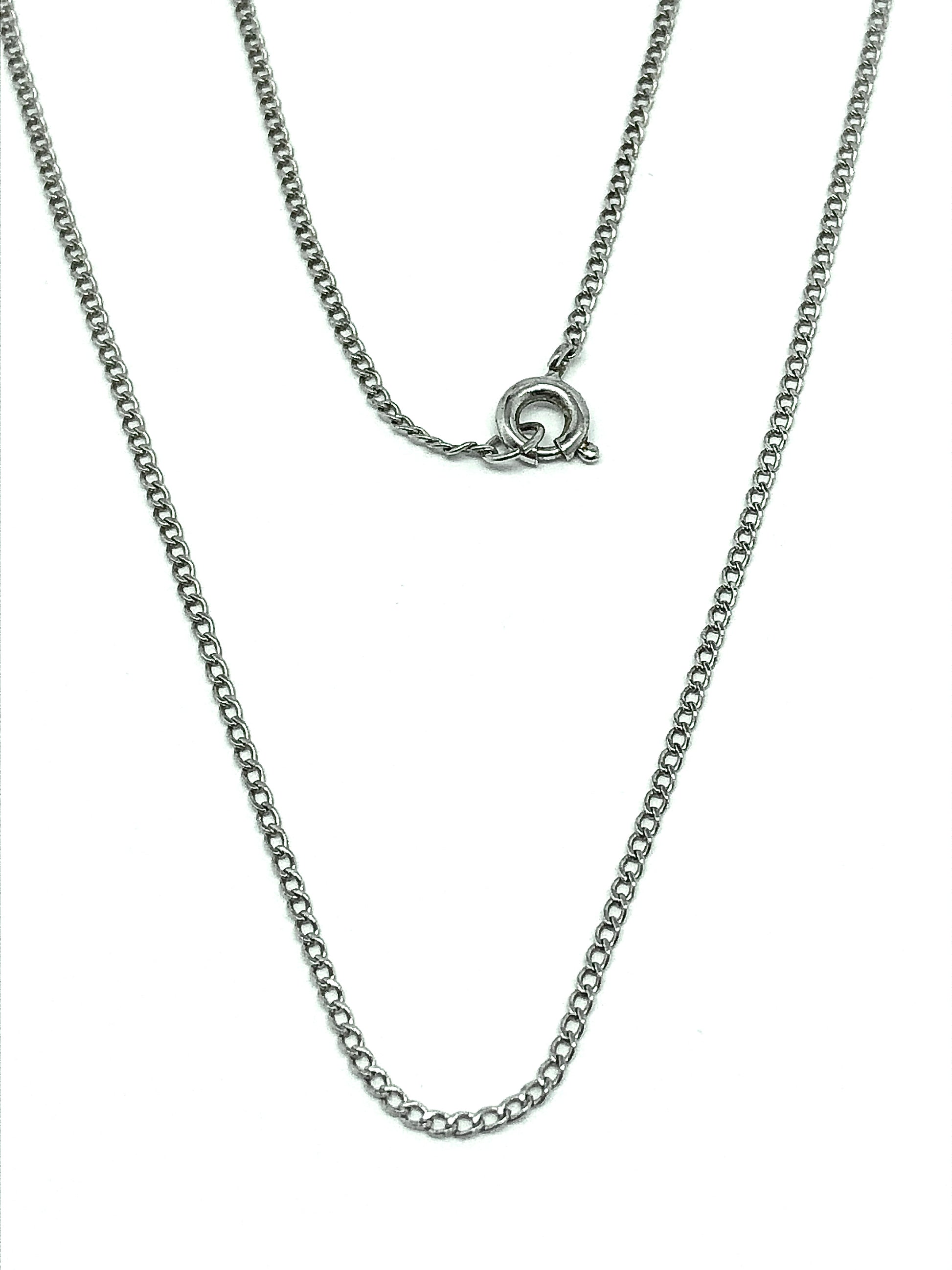 Blingschlingers - Quality Jewelry | Vintage 1960s Solid Sterling Silver Feminine Fine Curb Chain Necklace