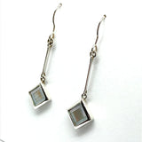 Jewelry womens Slender Sterling Silver Diamond Design Pearl Dangle Earrings