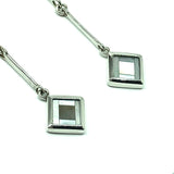 Diamond Design Pearl Dangle Earrings