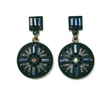 Fashion Jewelry - Womens used Rocker Chic Style Black Button Design Dangle Earrings online in USA