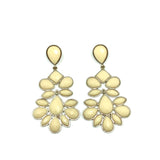 Fashion Jewelry - Womens used Big Stylish Gold Creamy Ivory Color Stone Dangle Earrings - Online in USA
