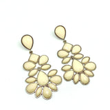 Fashion Jewelry - Womens used Big Stylish Gold Creamy Ivory Color Stone Dangle Earrings - In USA