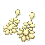 Fashion Jewelry - Womens used Big Stylish Gold Creamy Ivory Color Stone Dangle Earrings