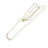 Fashion Jewelry - Womens Dainty Rose Gold Tone Pink Bubbly Cluster Station Necklace