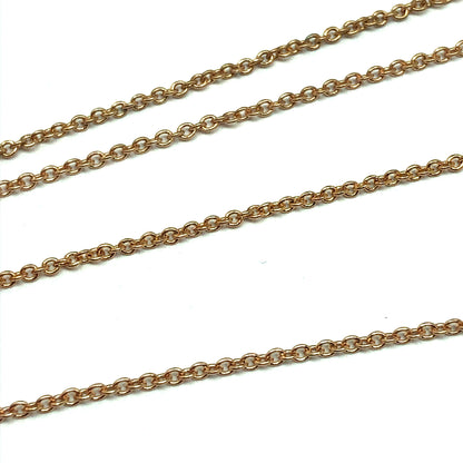 Rose Gold Pink Cluster Design Dainty Station Chain Necklace