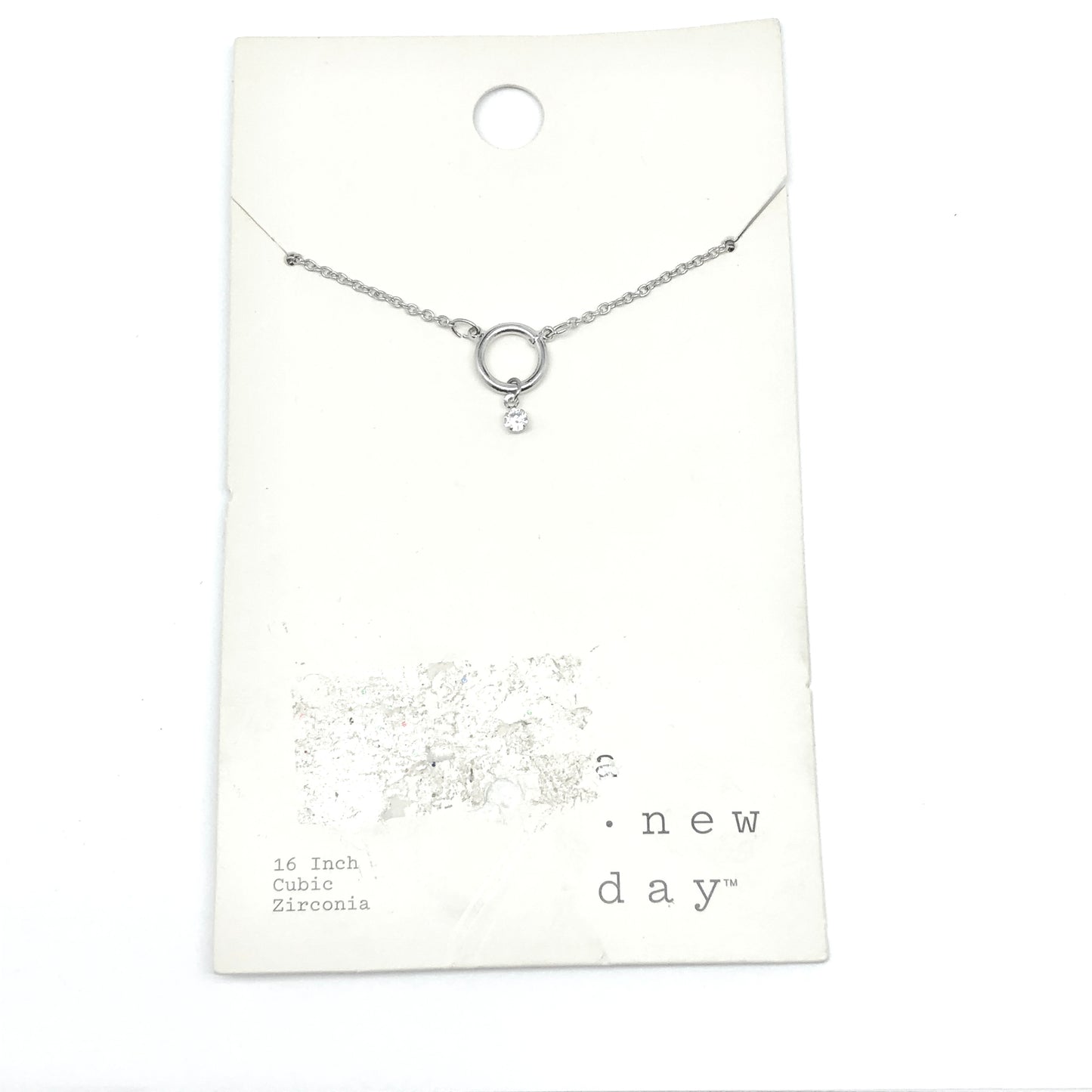 Minimalist Style Station Circle Design Silver Pendant Necklace