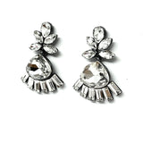 Discount Used Jewelry | Julia Earrings - Mirrored White Rhinestone Crystal Fancy Dangle Earrings online at Blingschlingers
