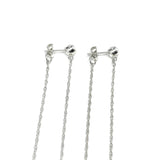 Wholesale Jewelry - Super Long 4.75in Sleek Slim Sterling Silver Front Back Earrings